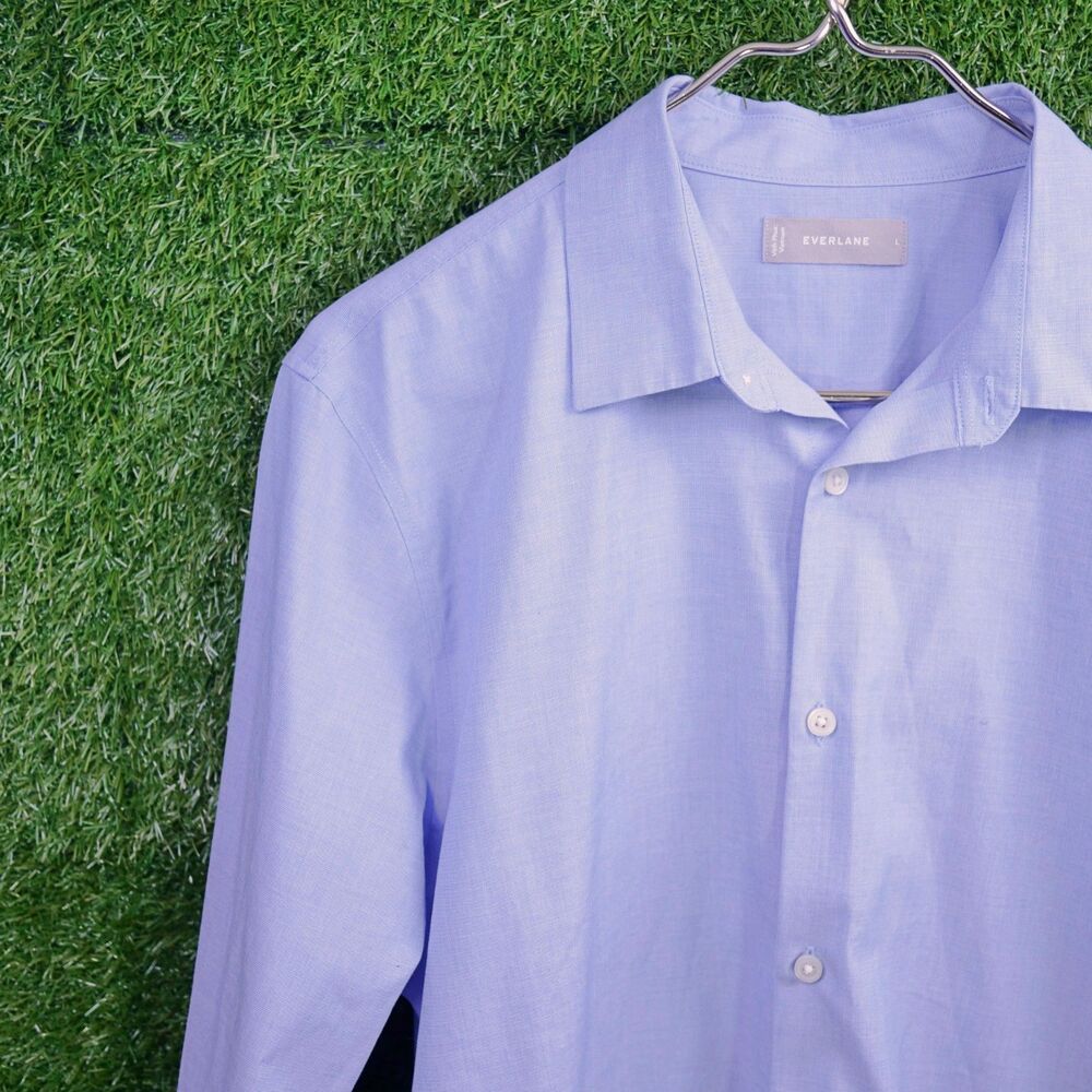 Everlane Long Sleeve Button Down Dress Shirt Light Blue - Men's Size L